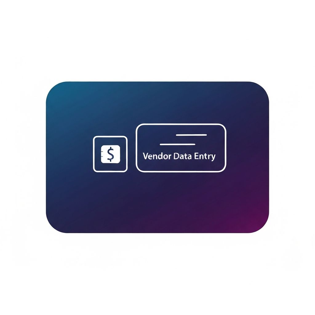 Input vendor details, tax ID, paymen