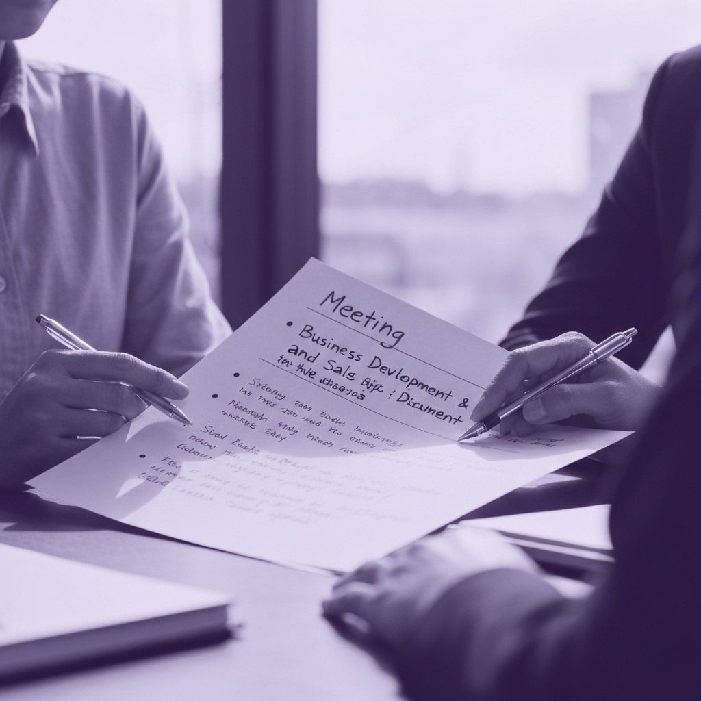 Document discussion points, create a