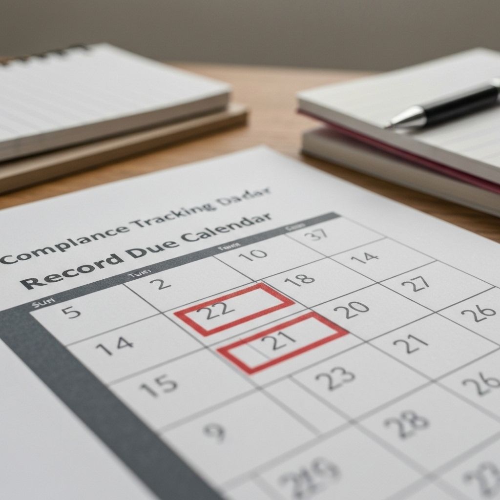 Record due dates; confirm submission