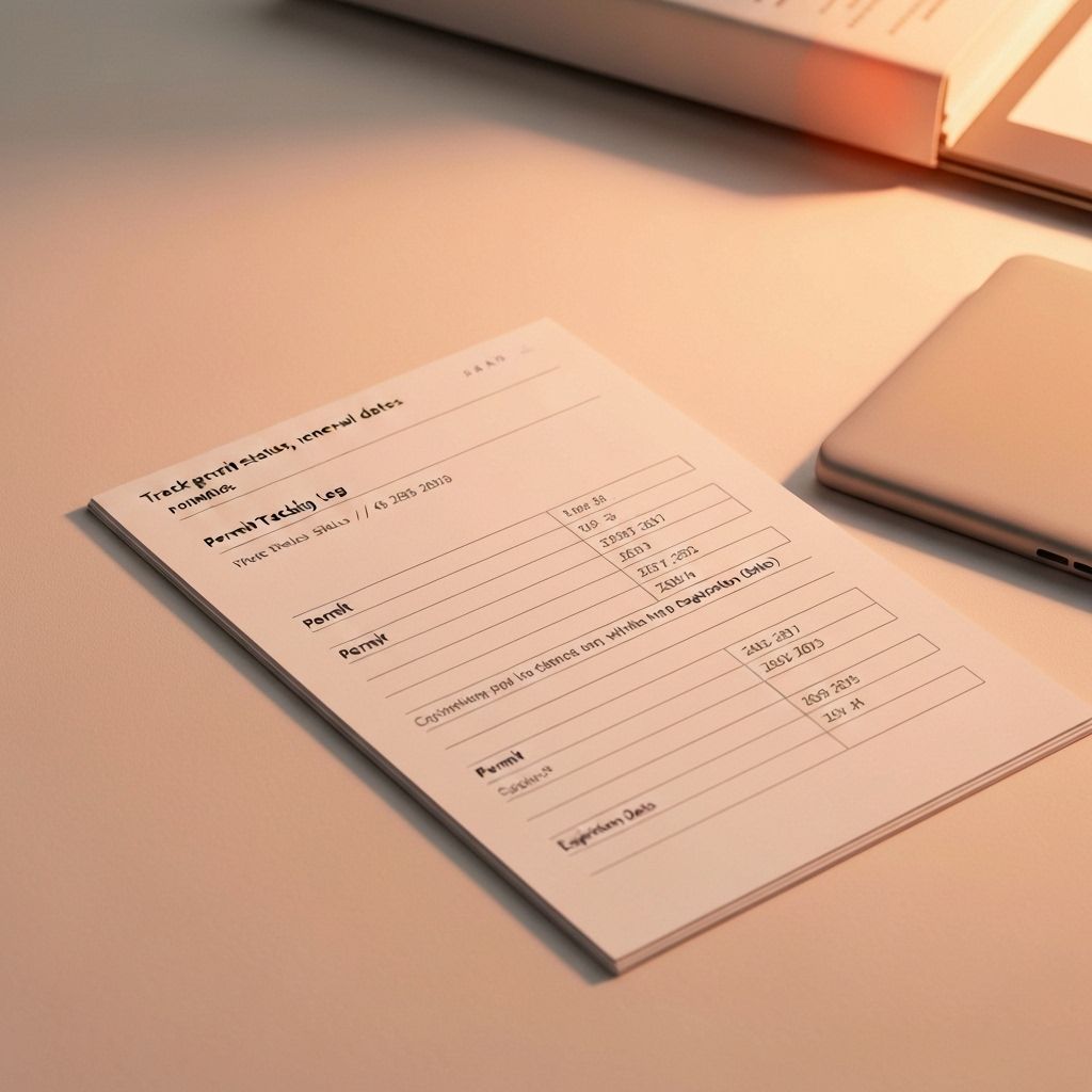 Track permit status, renewal dates, 