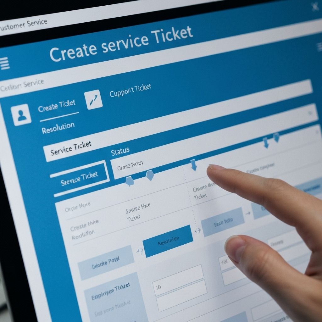 Create service ticket, track resolut