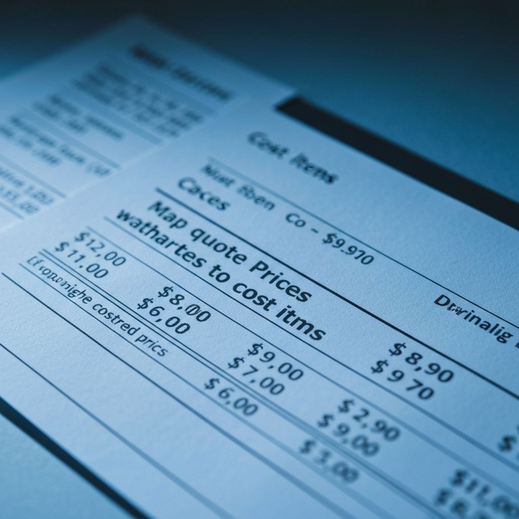 Map quote prices to cost items; set 