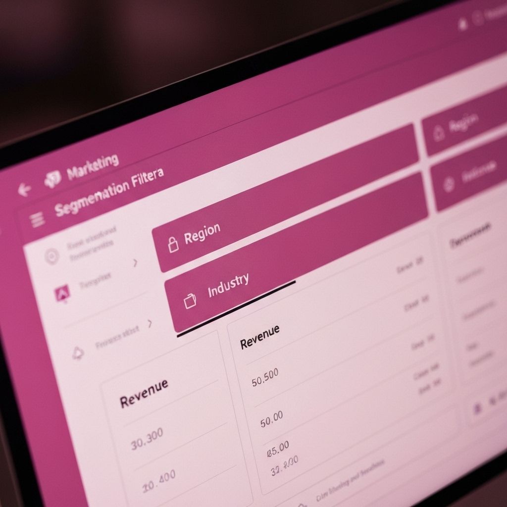 Apply filters (region, industry, rev
