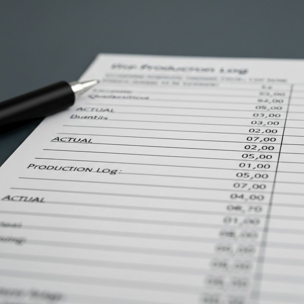 Record actual production quantities,