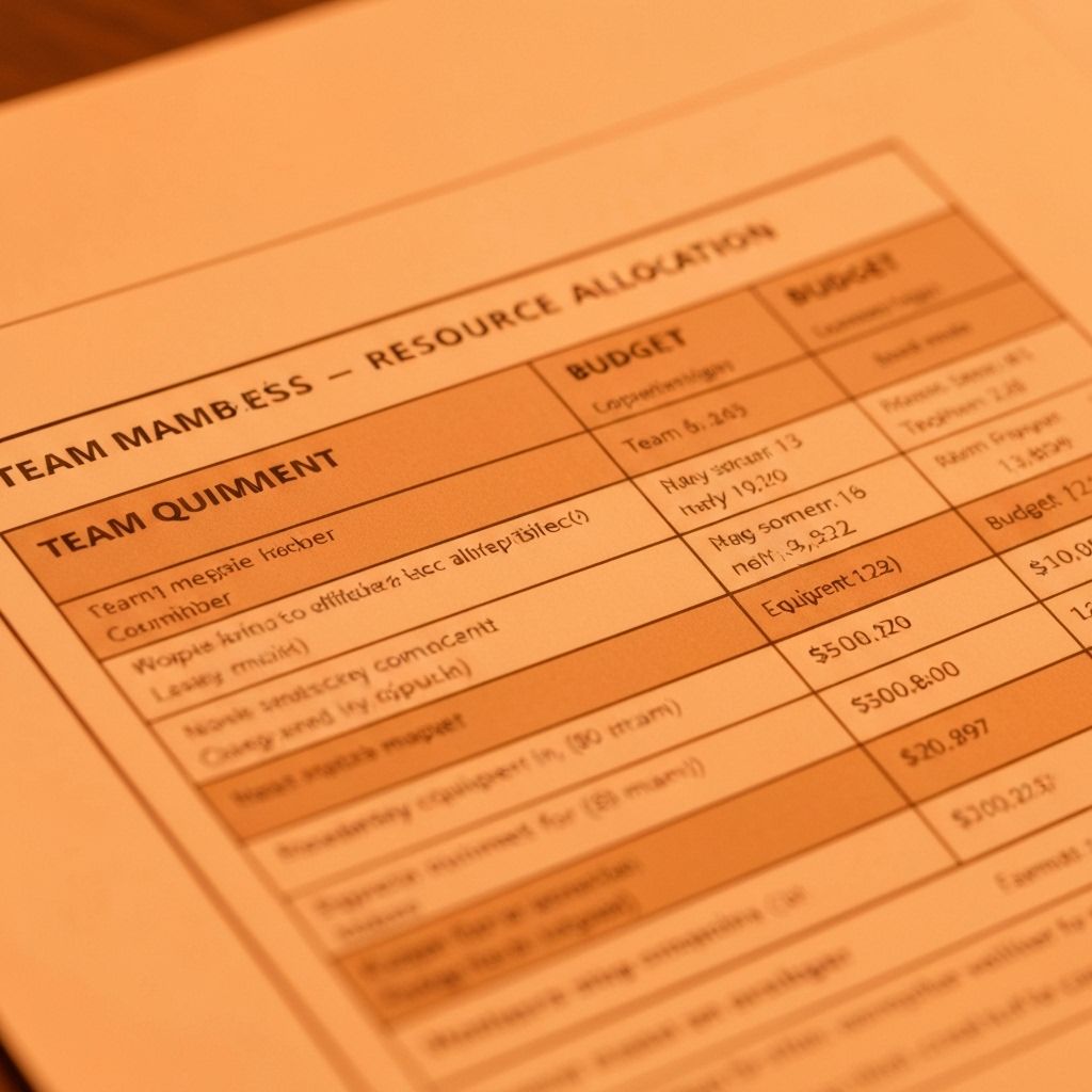 Assign team members, equipment, budg