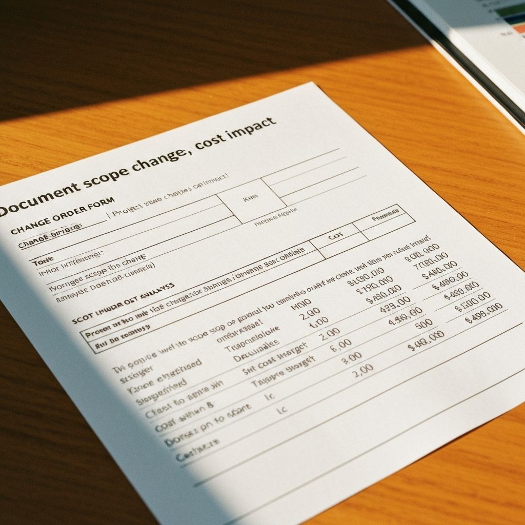 Document scope changes, cost impact,