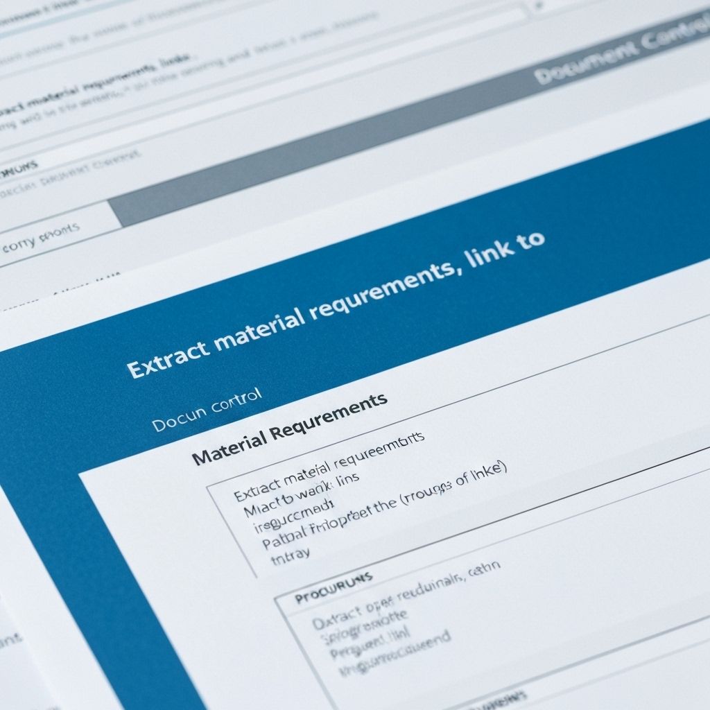 Extract material requirements, link 