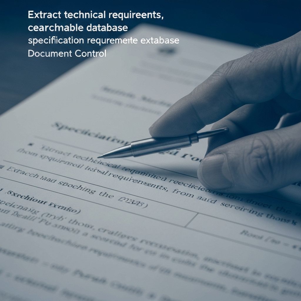 Extract technical requirements, crea