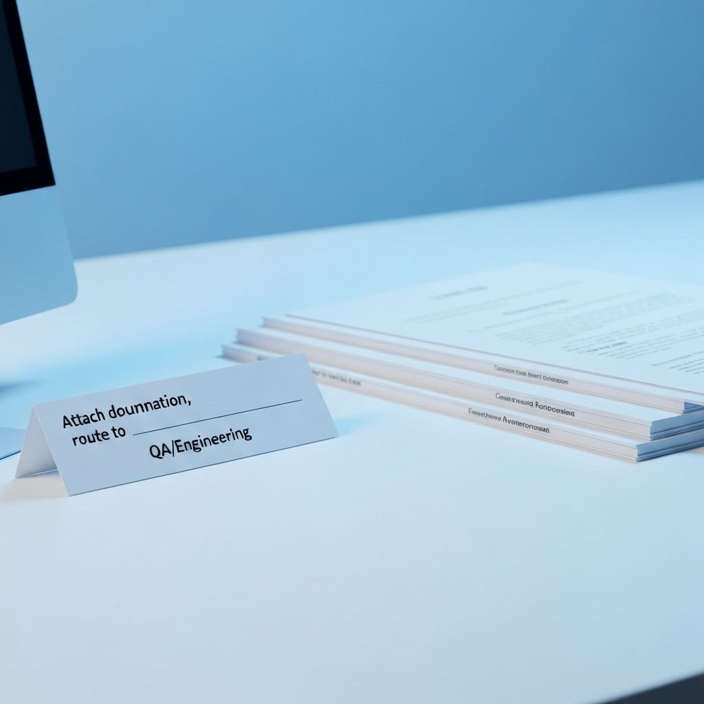 Attach documentation; route to QA/En